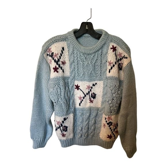 Chunky Vintage Flower Sweater M - Picture 1 of 7